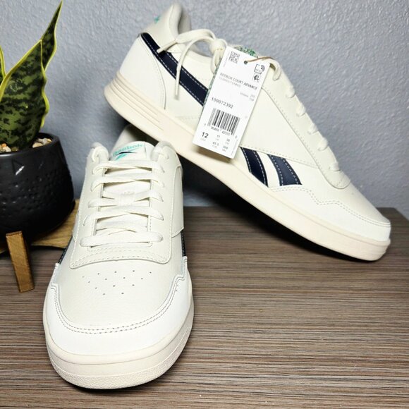 NEW!!! Reebok Court Advance-White,Navy,Teal-Leather, DMX Microbubble: Size 12 main image 4